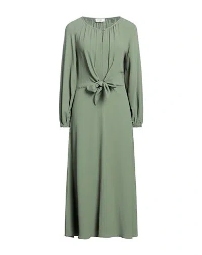 Ottod'ame Woman Midi Dress Sage Green Size 6 Acetate, Silk