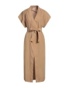 Ottod'ame Woman Midi Dress Sand Size 10 Cotton In Beige