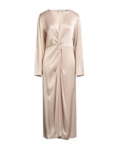 Ottod'ame Woman Midi Dress Sand Size 10 Viscose In Neutral
