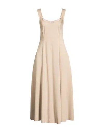 Ottod'ame Woman Midi Dress Sand Size 8 Viscose, Nylon, Elastane In Neutral