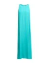 Ottod'ame Woman Midi Dress Turquoise Size 12 Acetate, Silk In Blue