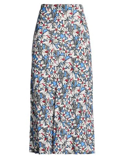 Ottod'ame Woman Midi Skirt Azure Size 10 Viscose In Multi