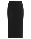 Ottod'ame Woman Midi Skirt Black Size 10 Polyester, Viscose, Elastane