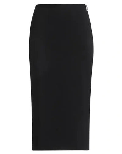 Ottod'ame Woman Midi Skirt Black Size 10 Polyester, Viscose, Elastane