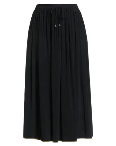 Ottod'ame Woman Midi Skirt Black Size 10 Viscose, Silk