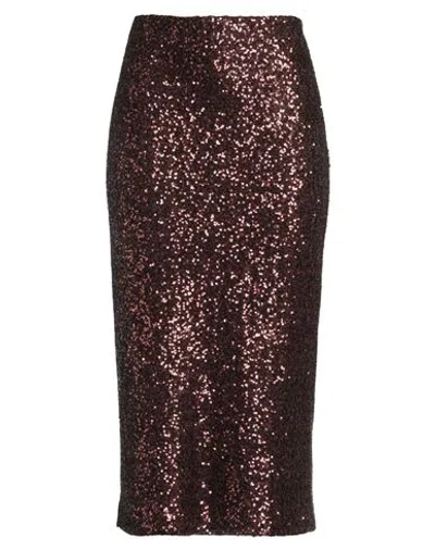 Ottod'ame Woman Midi Skirt Bronze Size 12 Polyester