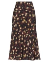 Ottod'ame Woman Midi Skirt Brown Size 10 Viscose In Multi