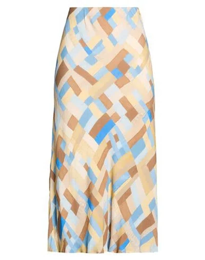 Ottod'ame Woman Midi Skirt Brown Size 8 Viscose