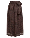 Ottod'ame Woman Midi Skirt Dark Brown Size 6 Cotton In Brown