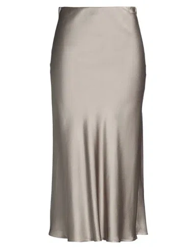 Ottod'ame Woman Midi Skirt Grey Size 8 Viscose In Black