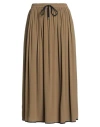 Ottod'ame Woman Midi Skirt Khaki Size 8 Viscose, Silk