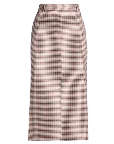 Ottod'ame Woman Midi Skirt Light Brown Size 10 Polyester, Viscose, Elastane In Multi