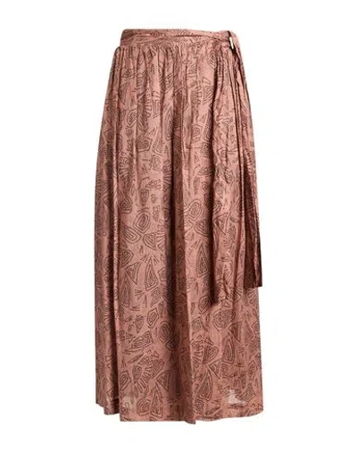 Ottod'ame Woman Midi Skirt Light Brown Size 2 Cotton