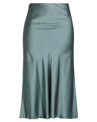 Ottod'ame Woman Midi Skirt Slate Blue Size 12 Viscose