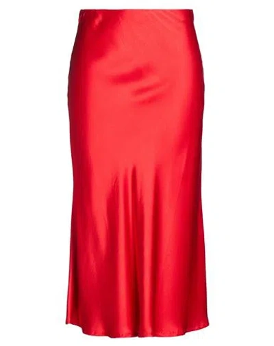 Ottod'ame Woman Midi Skirt Tomato Red Size 12 Viscose
