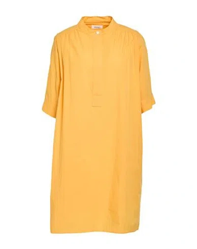 Ottod'ame Woman Mini Dress Apricot Size 8 Cotton In Yellow