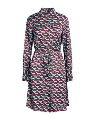 Ottod'ame Woman Mini Dress Azure Size 10 Viscose In Multi