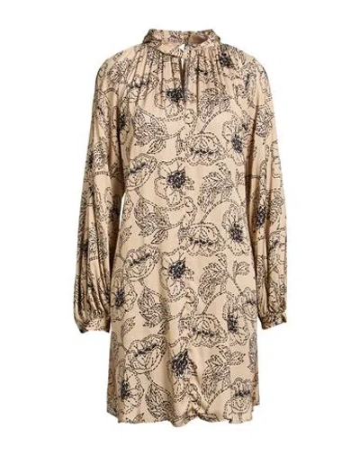 Ottod'ame Woman Mini Dress Beige Size 8 Viscose In Neutral
