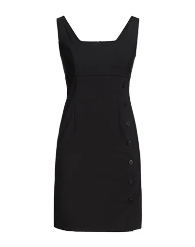 Ottod'ame Woman Mini Dress Black Size 2 Polyester, Virgin Wool, Elastane