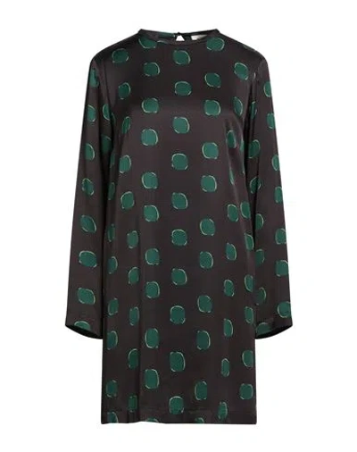 Ottod'ame Woman Mini Dress Black Size 6 Viscose In Multi