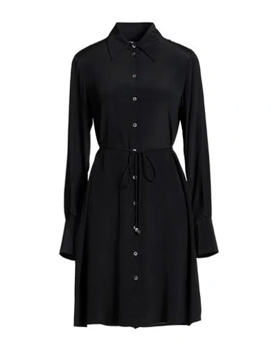 Ottod'ame Woman Mini Dress Black Size 8 Acetate, Silk