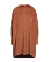 Ottod'ame Woman Mini Dress Brown Size 8 Cotton In Brown