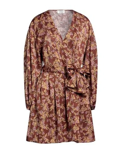 Ottod'ame Woman Mini Dress Brown Size 8 Polyester