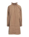 Ottod'ame Woman Mini Dress Camel Size 8 Polyester In Beige