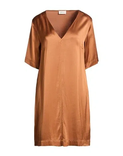 Ottod'ame Woman Mini Dress Camel Size 8 Viscose In Brown