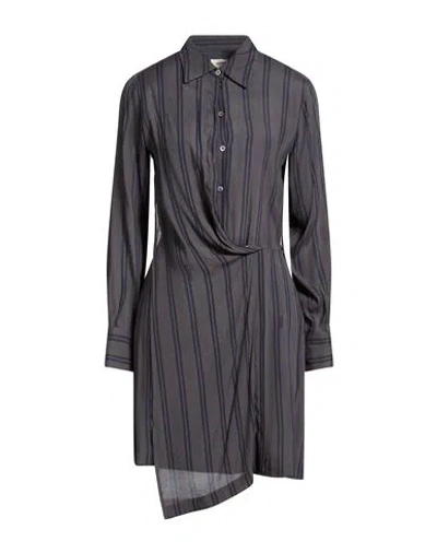Ottod'ame Woman Mini Dress Charcoal Size 10 Viscose In Gray