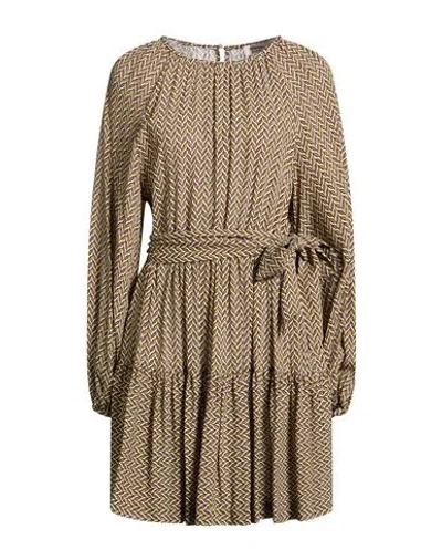 Ottod'ame Woman Mini Dress Chocolate Brown Size 10 Viscose