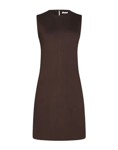 Ottod'ame Woman Mini Dress Dark Brown Size 12 Viscose, Nylon, Elastane