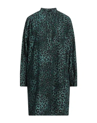 Ottod'ame Woman Mini Dress Deep Teal Size 6 Cotton In Green