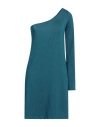Ottod'ame Woman Mini Dress Deep Teal Size 8 Viscose, Polyamide, Metallic Fiber, Elastane In Green