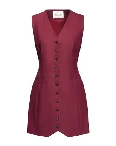 Ottod'ame Woman Mini Dress Garnet Size 8 Polyester, Virgin Wool, Elastane In Red