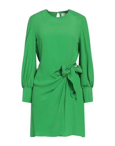 Ottod'ame Woman Mini Dress Green Size 10 Acetate, Silk