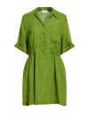 Ottod'ame Woman Mini Dress Green Size 8 Linen