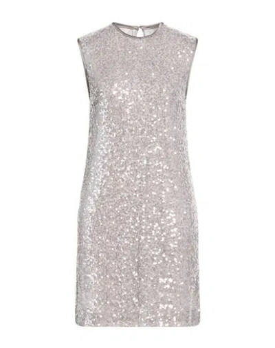 Ottod'ame Woman Mini Dress Grey Size 12 Polyester, Elastane, Viscose In Gray