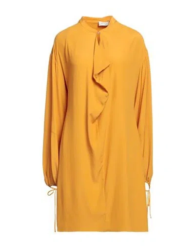 Ottod'ame Woman Mini Dress Marigold Size 8 Acetate, Silk In Yellow