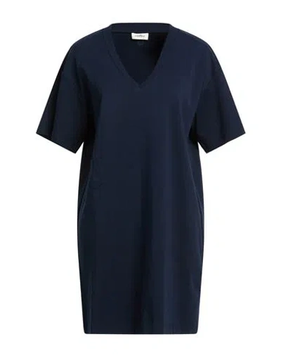 Ottod'ame Woman Mini Dress Midnight Blue Size 12 Cotton