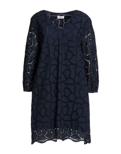 Ottod'ame Woman Mini Dress Midnight Blue Size 6 Cotton