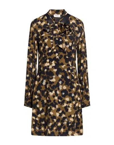 Ottod'ame Woman Mini Dress Military Green Size 8 Viscose