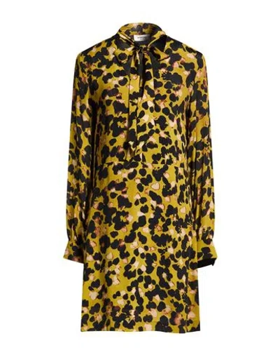 Ottod'ame Woman Mini Dress Mustard Size 12 Viscose In Brown