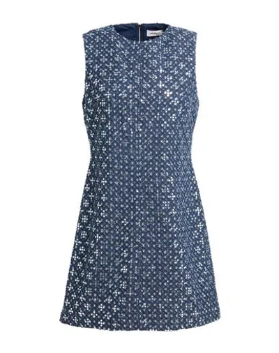 Ottod'ame Woman Mini Dress Navy Size 10 Polyester In Blue