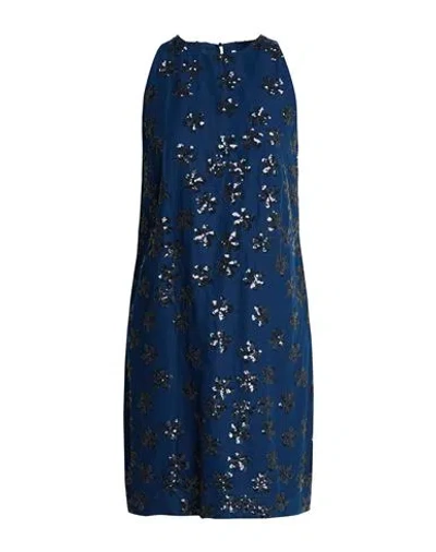 Ottod'ame Woman Mini Dress Navy Size 6 Polyester In Blue