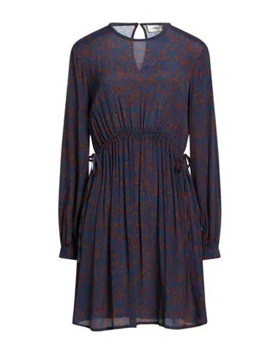 Ottod'ame Woman Mini Dress Navy Size 6 Viscose In Multi