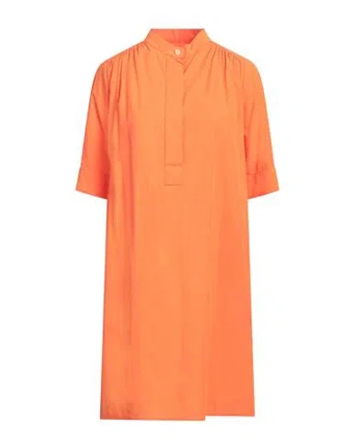 Ottod'ame Woman Mini Dress Orange Size 2 Cotton In Orange
