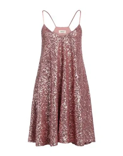 Ottod'ame Woman Mini Dress Rose Gold Size 8 Viscose