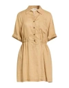 Ottod'ame Woman Mini Dress Sand Size 10 Linen In Neutral