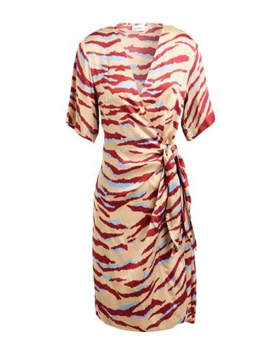 Ottod'ame Woman Mini Dress Sand Size 4 Viscose In Multi